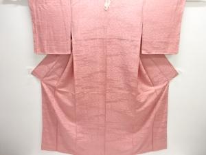 未使用品　ヱ霞に青海波模様織り出し一つ紋色無地着物